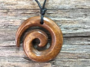 Bone Carving Pendant Brown Koru