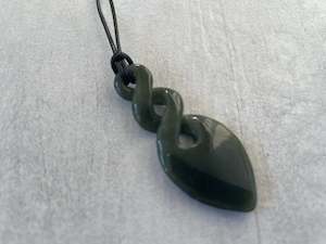 Greenstone Nephrite Jade Double Twist Pendant – 50mm Māori Pikorua Symbol of &hellip;