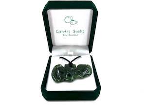 Greenstone Hei Tiki: Large Greenstone Hei Tiki 55mm Carving Studio