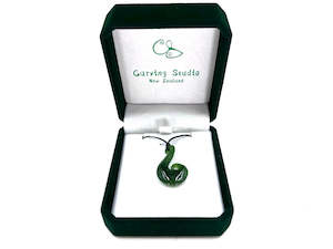 Greenstone Fish Hook: Greenstone Nephrite Jade Pendant Small Hook