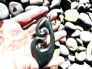 X-Large Greenstone Nephrite Jade Maori Double Koru Pendant – 94mm, Handcrafted&hellip;
