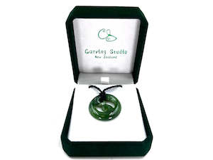 Greenstone Nephrite Jade Double Koru Pendant 30mm - Symbol of New Beginnings & Growth
