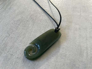 Greenstone Nephrite Jade Koru Pendant – 40mm Spiral Symbol of Growth & New Beginnings