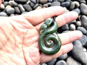Greenstone Other: Large Greenstone Nephrite Jade Manaia Pendant #M1CS – 50×30mm with Gift Box