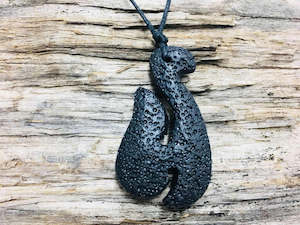 Pumice: Pumice Carving Fish Hook Black