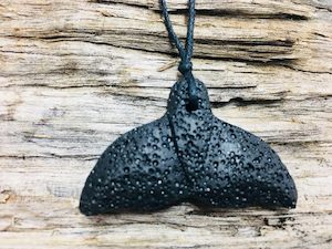 Pumice: Pumice Carving whale tail Black