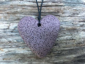 Pumice: Pumice Carving Heart Purple
