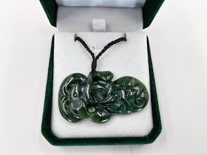 Large Greenstone Hei Tiki 55mm Carving Studio NZ