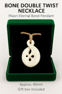 Bone Carving Double Twist Necklace – Maori Eternal Bond Pendant