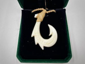 Bone Carving: Bone Fish Hook Necklace – Maui Moana Inspired Maori Hei Matau