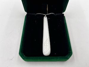 60mm Maori Style Bone Carving Long Drop Pendant with Gift Box