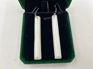 Bone Carving Toki Long Earrings – 60mm Maori Style with Gift Box