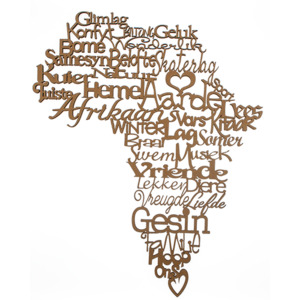 Products: Africa Map Afrikaans Words Kiwi Laser