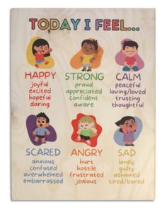 English: Today I Feel wooden poster