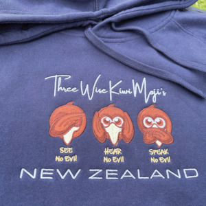 3 Wise KiwiMoji Unisex Embroidered Hoodie