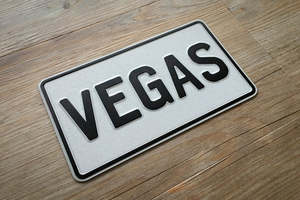 Replica Number Plates: Decorative 7x4" USA Size Motorcycle Number Plate