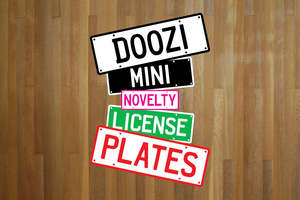 Number Plates: Mini NZ Style Number Plate (choose your text, colour, size, material)