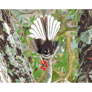 New Zealand Native Birds: Fantail - Piwakawaka