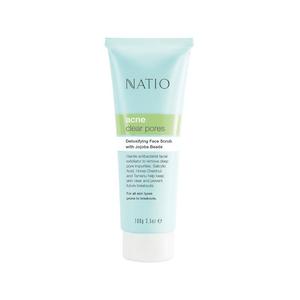 Acne Blemishes: Natio Acne Clear Pores Detoxifying Face Scrub with Jojoba Beads 100g