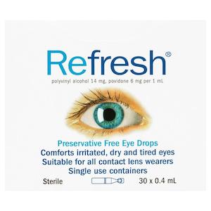 Allergy Hayfever: REFRESH Preservative Free Eye Drops 30 x 0.4 ml