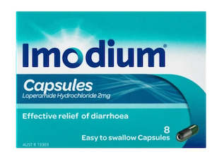 Antidiarrheal: Imodium 2mg Capsules 8 [limited to 8 per order]