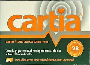 Aspirin: Cartia Tablets 100mg 28