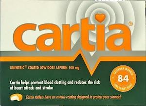 Aspirin: Cartia Tablets 100mg 84- Quantity Restriction (2 per order]