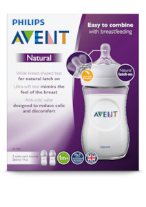 Baby Colic Reflux: Philips Avent Natural Bottle 260ml 2 Pack