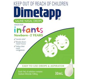 Baby Decongestants: Dimetapp Saline Nasal Drops 30ml ??For Infants