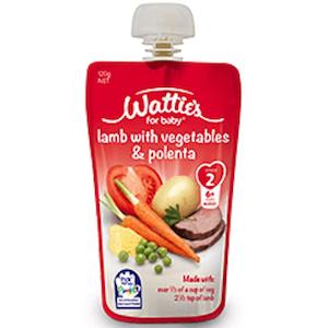 Baby Food: Wattie's Stage 2 Baby Food Lamb with Vegetables & Polenta 120g