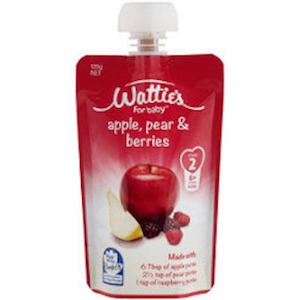 Baby Food: Wattie's Stage 2 Baby Food Apple, Pear & Berries 120g