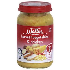 Baby Food: Wattie's Stage 2 Baby Food Harvest Vegetables & Chicken 170g