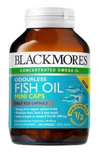 Blackmores: Blackmores Odourless Fish Oil 1000mg Mini Capsules 200