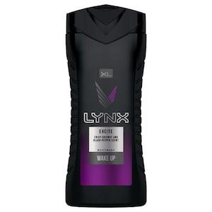 Body Cleansers Scrubs: LYNX XL Shower Gel Excite 400ml