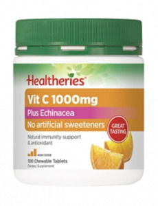 Echinacea: Healtheries Vit C 1000mg Plus Echinacea Chewable 100 Tablets