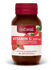 Echinacea: RED SEAL Vitamin C with Echinacea Strawberry Chewable 500mg 60's