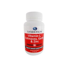 Echinacea: SANDERSON Immune Basics Vitamin C, Echinacea, Garlic & Zinc 90 Tablets