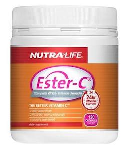 Echinacea: Nutra-Life Ester C 1000mg with Vitamin D3 + Echinacea 120 Chewable Tablets