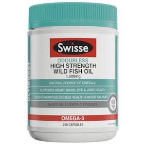 Swisse Ultiboost Odourless High Strength Wild Fish Oil 1500mg 200 Capsules