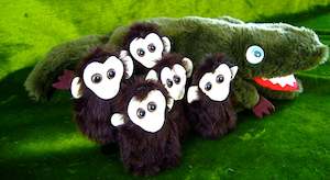 Rhyme Packs: Crocodile & 5 Little Monkeys (Hand and Finger Puppets & Rhyme Chart)