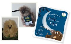 Packs: ‘THE MIDNIGHT ADVENTURES OF RURU AND KIWI’: This Book & Puppet Pack includes finger puppet characters Ruru and Kiwi by Erin Devlin. Book by Clare Scott & Amy Haarhoff.