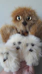 Puppets: Owl Mother & 3 Owl Babies (Finger Puppets)