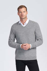 Merino Wool Mens V-Neck Sweater
