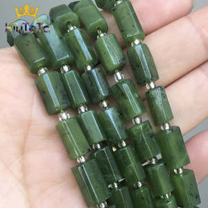 Jewelry: Natural Faceted Greenstone Canadian Jade Beads For Jewelry DIY Making