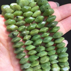 Natural Canadian Jade Greenstone Loose Spacer Beads For Jewelry DIY Making