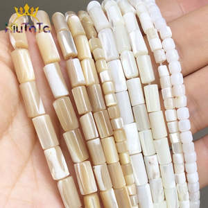 Jewelry: Natural Trochus Top Shell Stone Beads Cylinder Shape Loose Bead For Jewelry DIY Making Bracelet Earring 15" 3.5*3.5/4*8/5*10mm