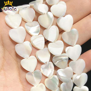 Jewelry: Natural White Shell Pearl Beads Love Heart Shape Loose Beads For Jewelry Making DIY Bracelet Necklace Earrings Accessories 15''