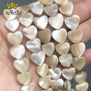 Natural Shell Pearl Beads Heart Shape Beige Loose Spacer Beads For Jewelry Makin&hellip;