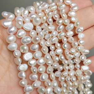 Jewelry: Natural Irregular White Freshwater Pearl Loose Spacer Pearls Beads For DIY Women Handmade Bracelet Charms Accessories 15''inches