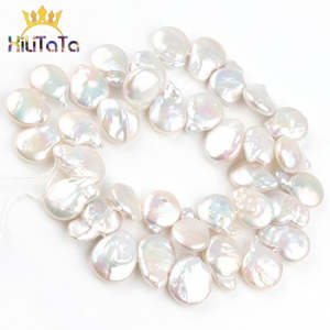 Jewelry: 13*18mm Water Drop Natural Freshwater Baroque Beads White Pearls Loose Beads For Jewelry Making DIY Bracelet Accessories 15''